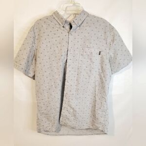 Molokai surf Co men's size Xl Button up short sleeve t-shirt grey and black